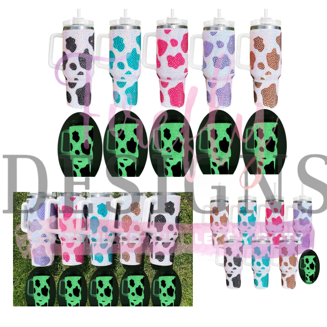40oz. Cow-GLOW IN THE DARK-Bling Tumblers
