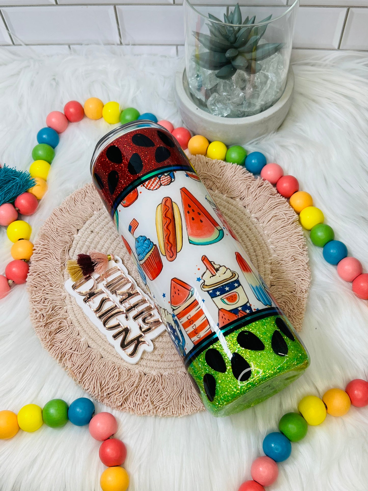 20oz Skinny Watermelon Summertime Tumbler