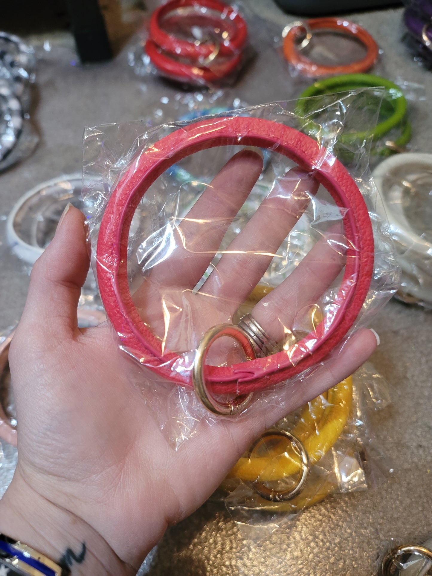 Leather Bangle Keychains WITHOUT Tassels
