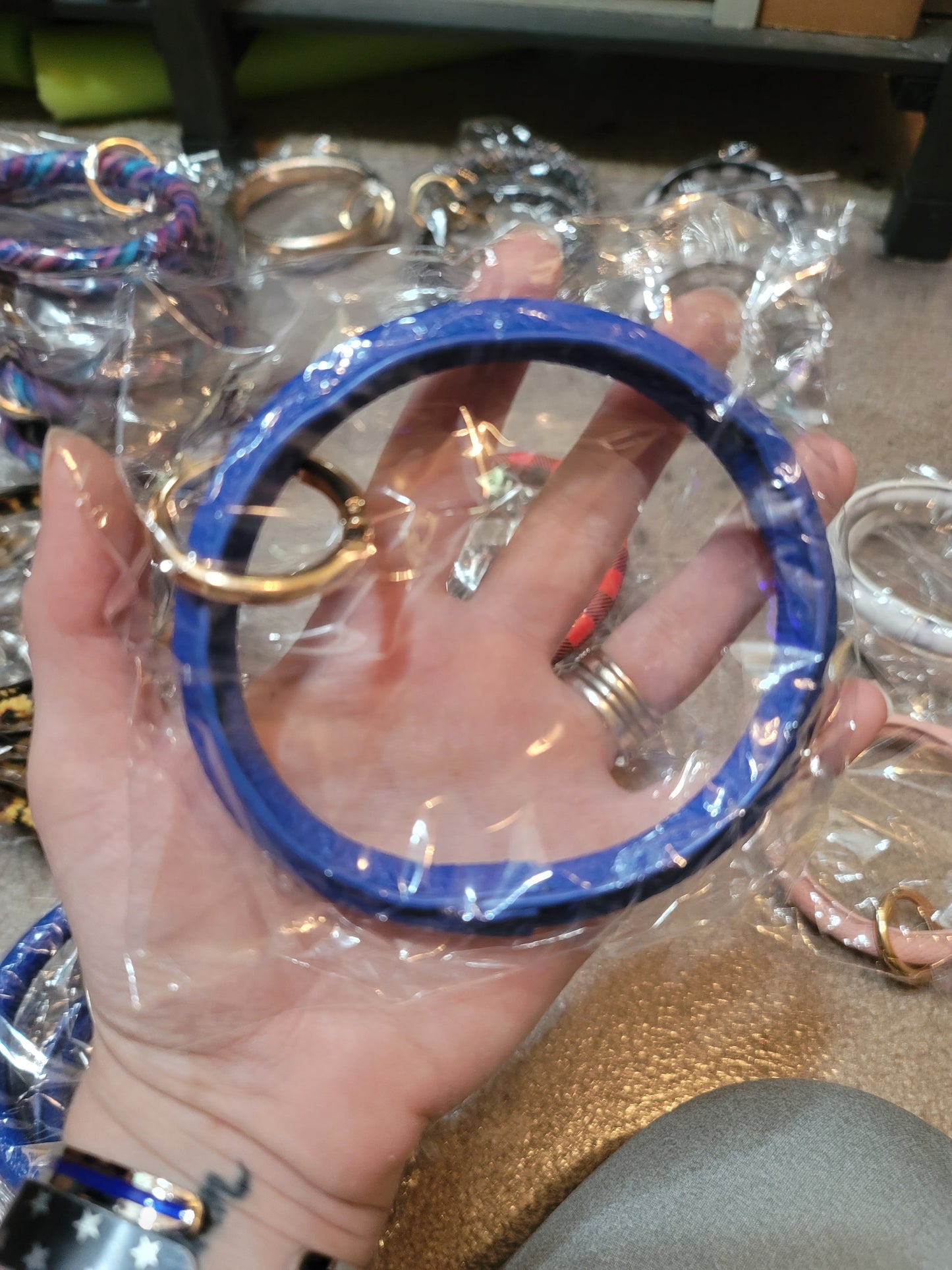 Leather Bangle Keychains WITHOUT Tassels