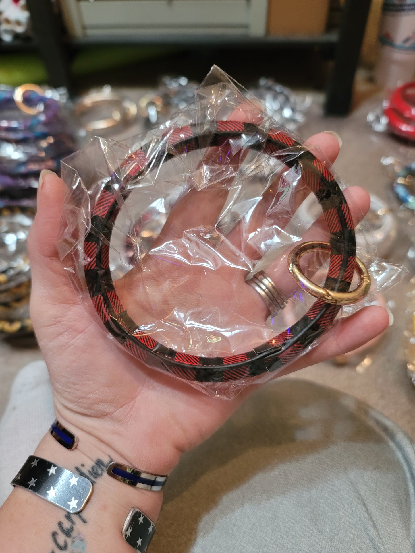 Leather Bangle Keychains WITHOUT Tassels