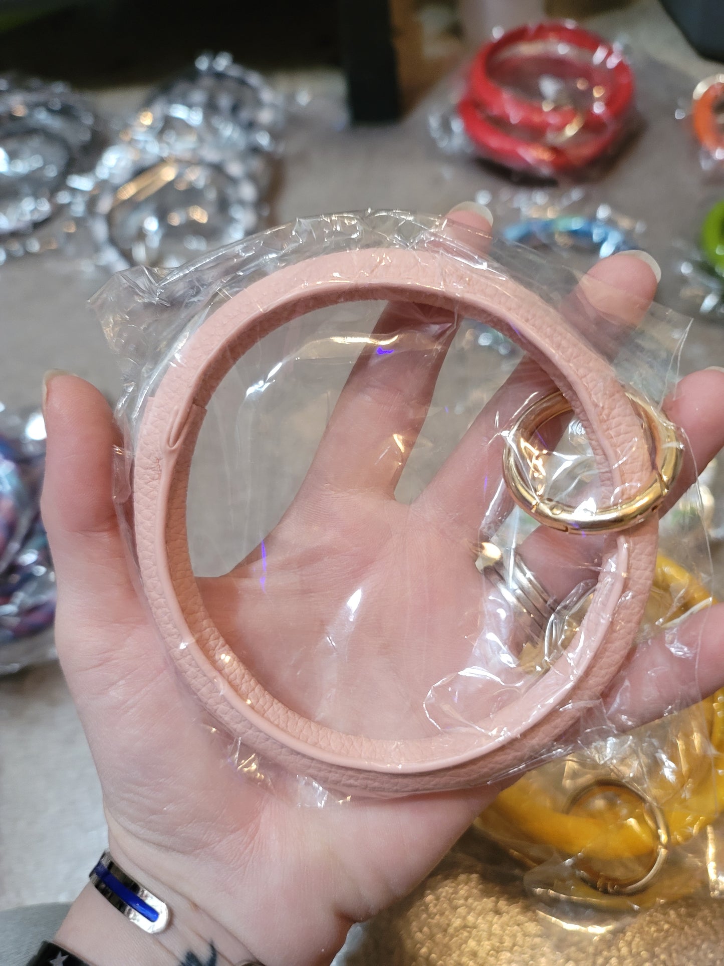 Leather Bangle Keychains WITHOUT Tassels