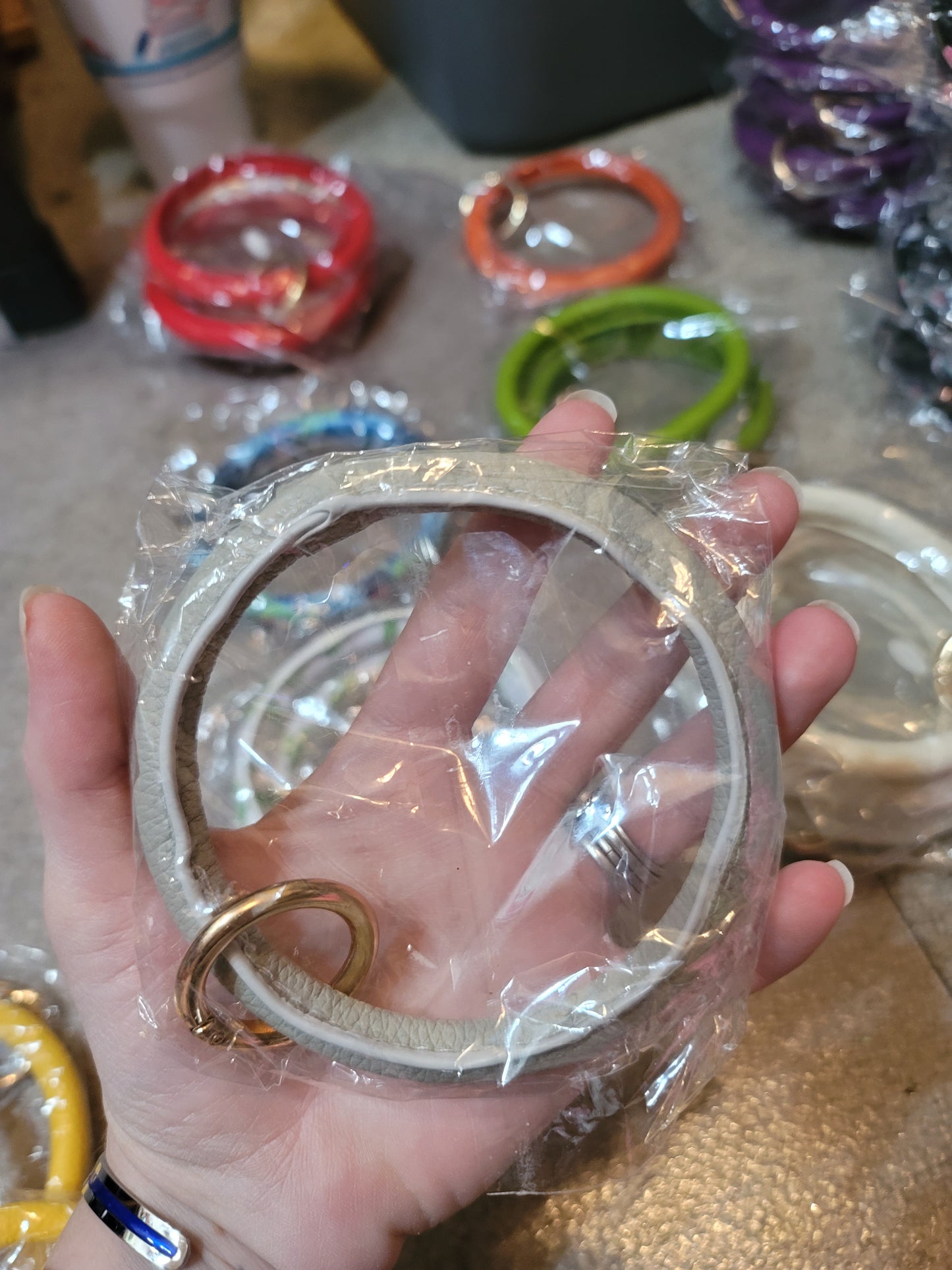Leather Bangle Keychains WITHOUT Tassels