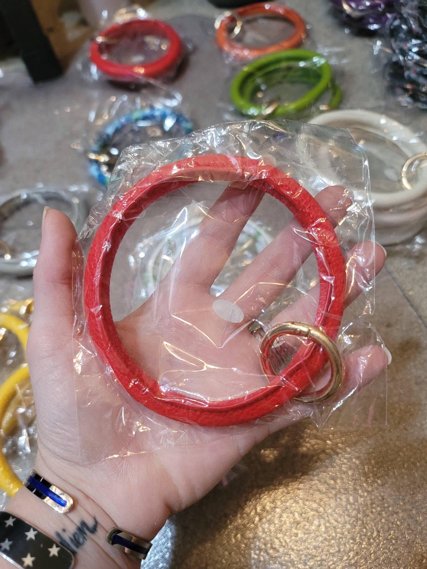 Leather Bangle Keychains WITHOUT Tassels