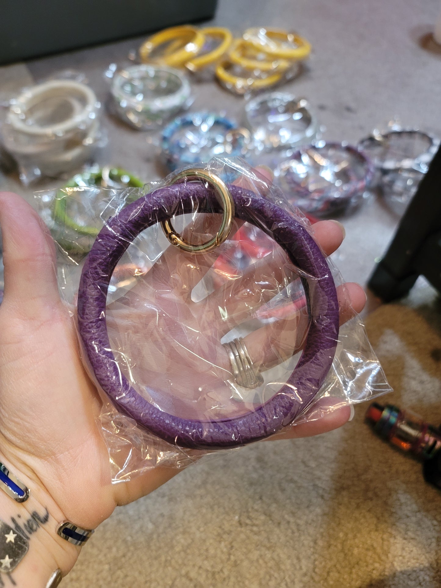 Leather Bangle Keychains WITHOUT Tassels