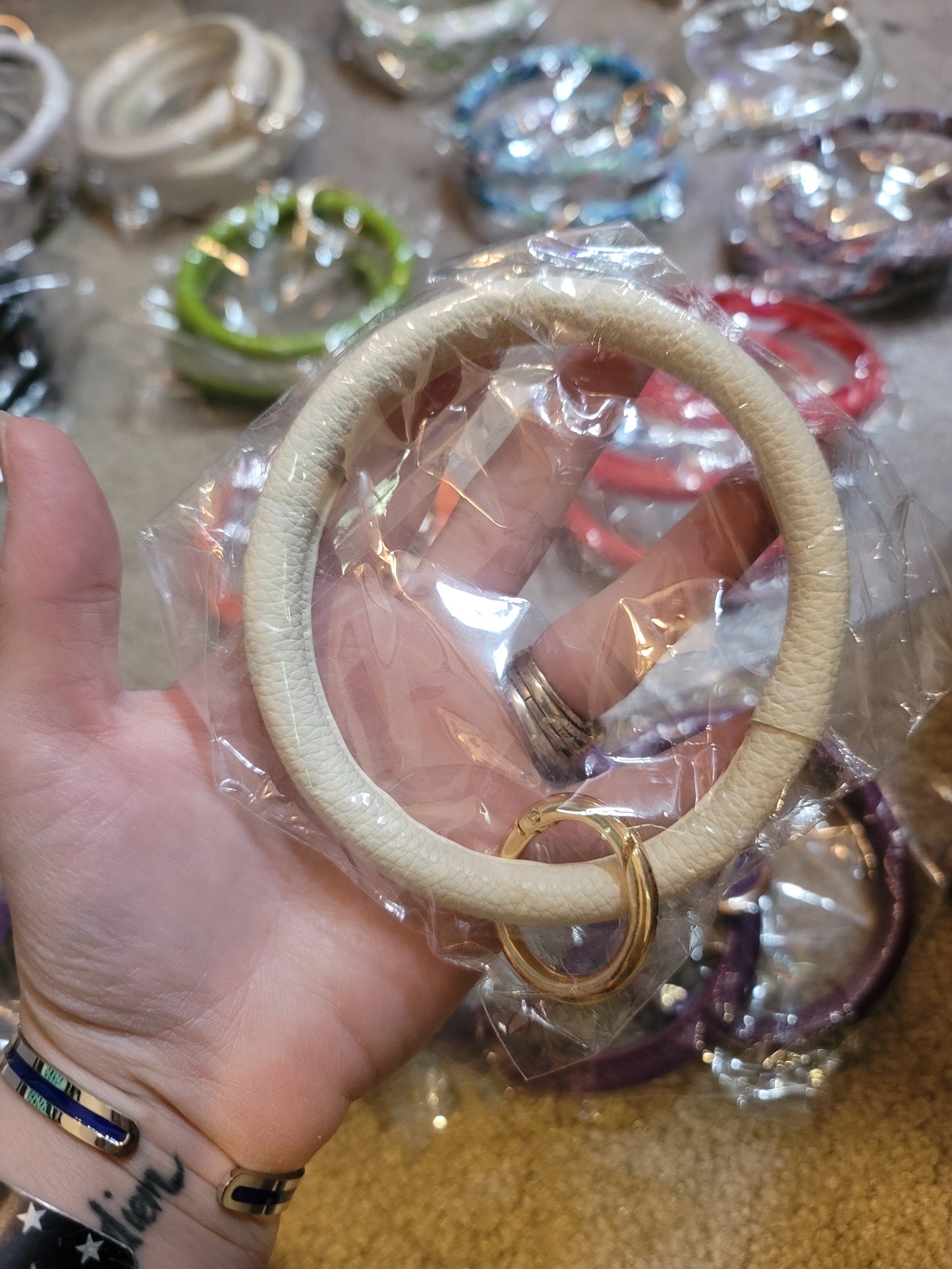 Leather Bangle Keychains WITHOUT Tassels