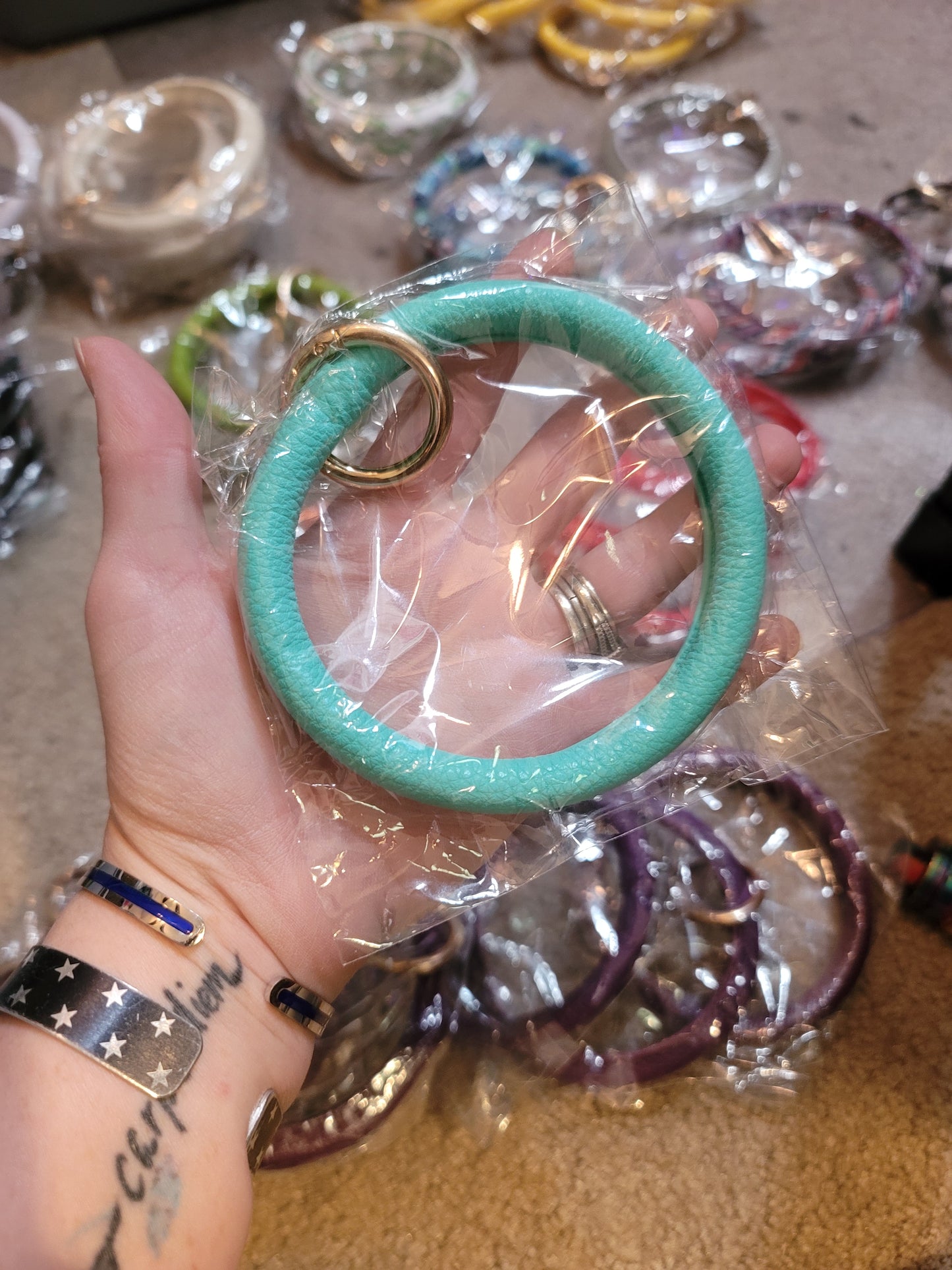 Leather Bangle Keychains WITHOUT Tassels