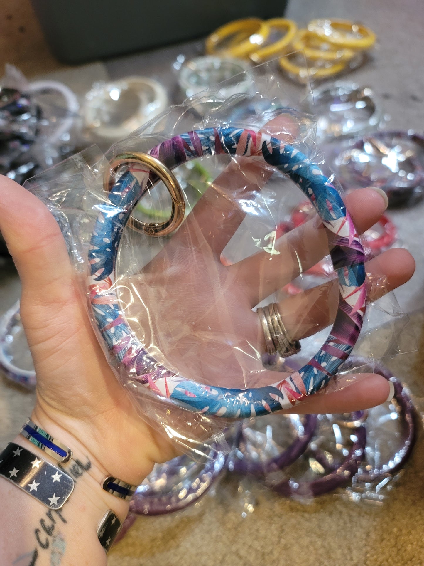 Leather Bangle Keychains WITHOUT Tassels