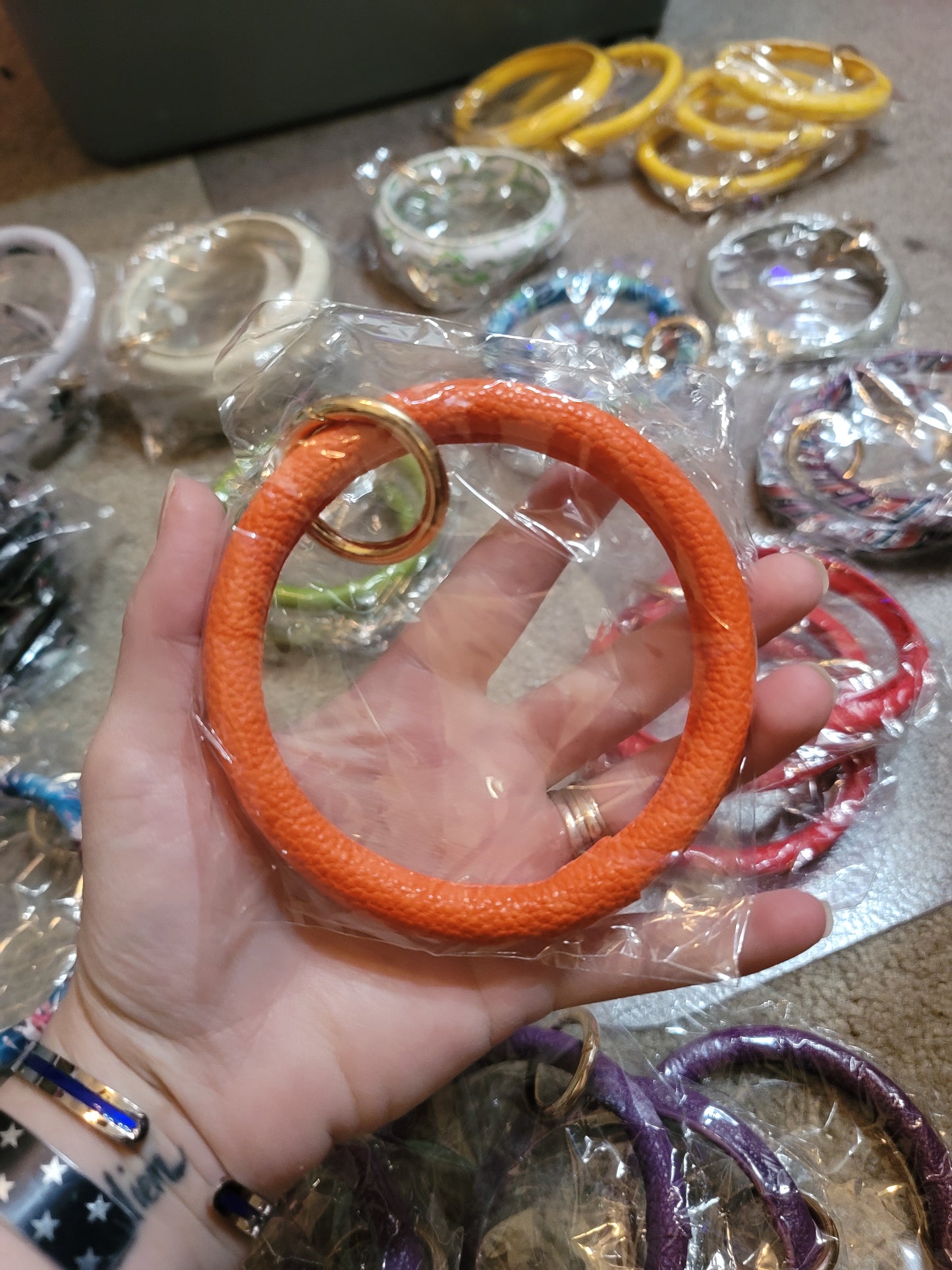 Leather Bangle Keychains WITHOUT Tassels