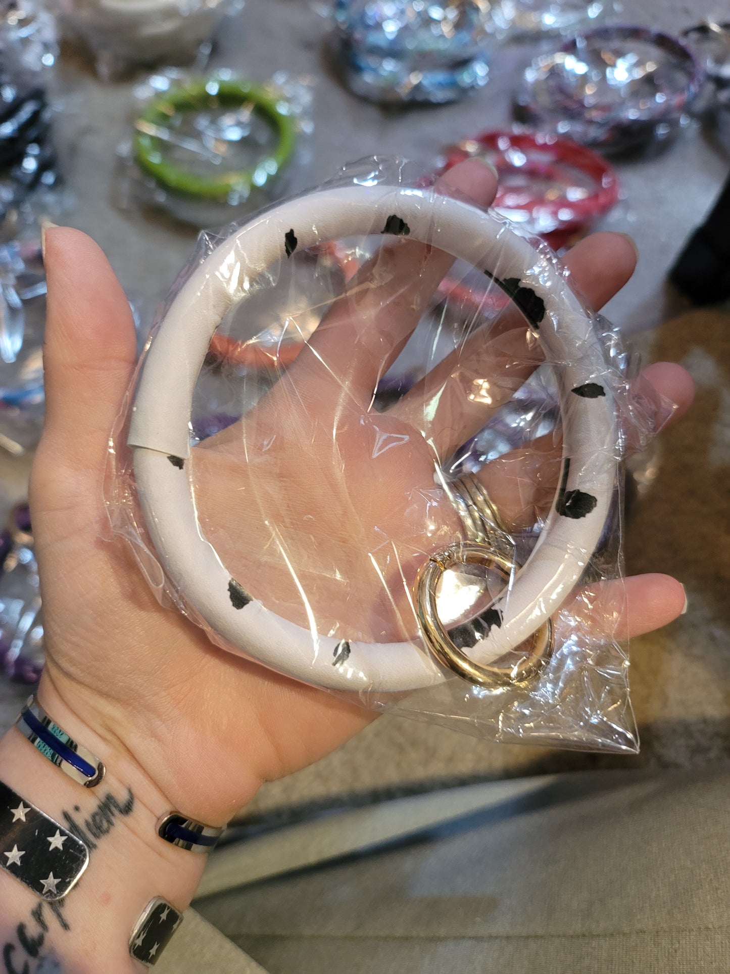 Leather Bangle Keychains WITHOUT Tassels