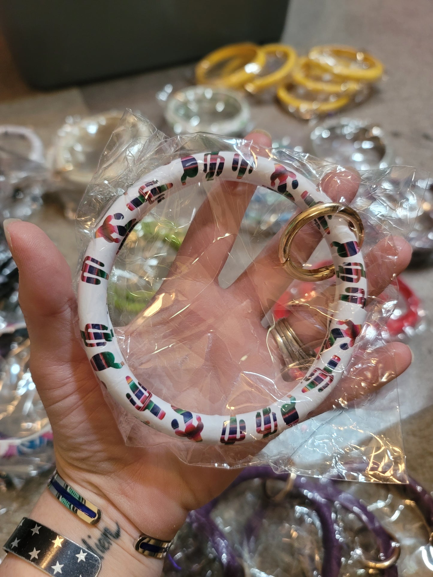 Leather Bangle Keychains WITHOUT Tassels