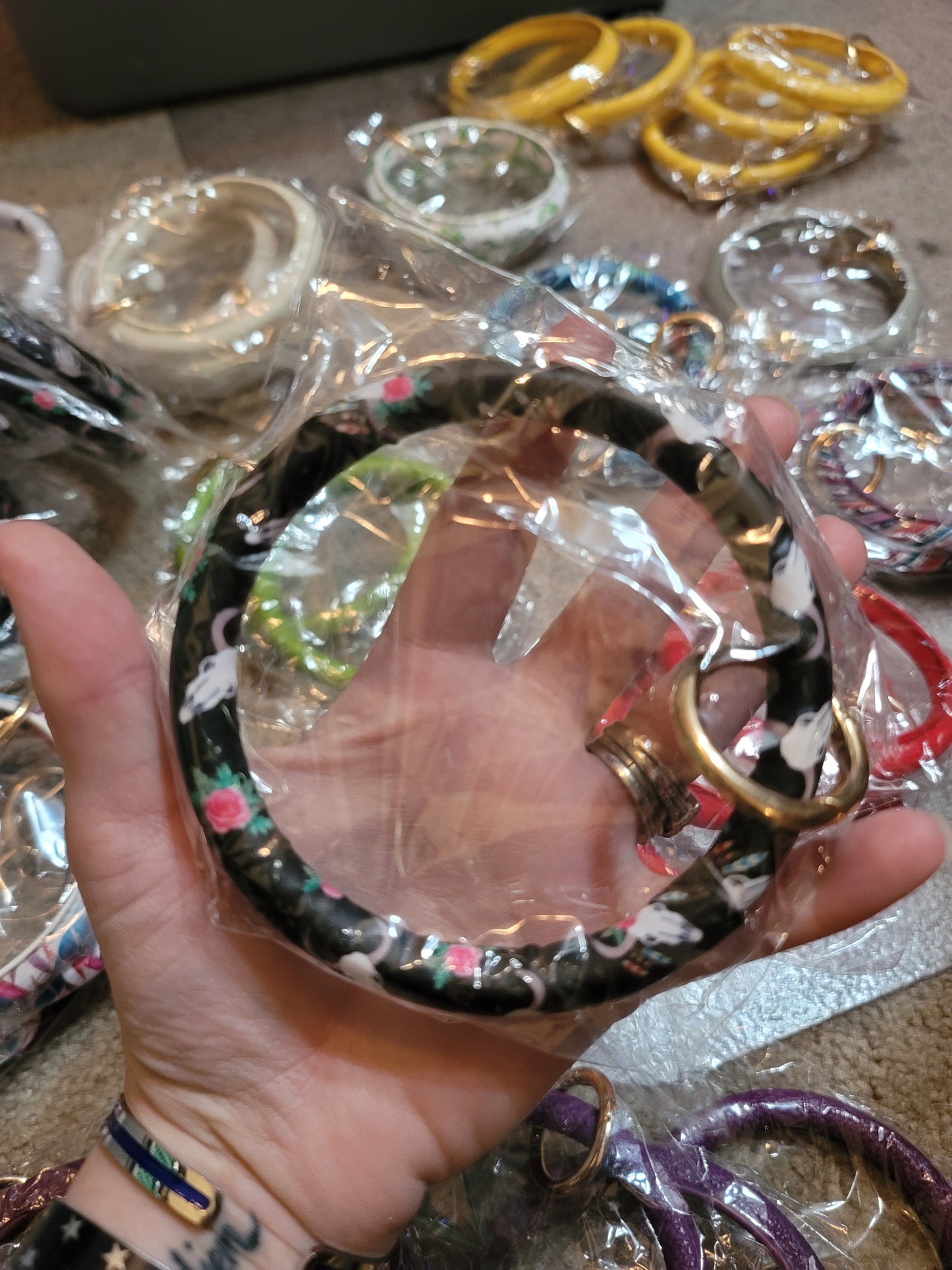 Leather Bangle Keychains WITHOUT Tassels