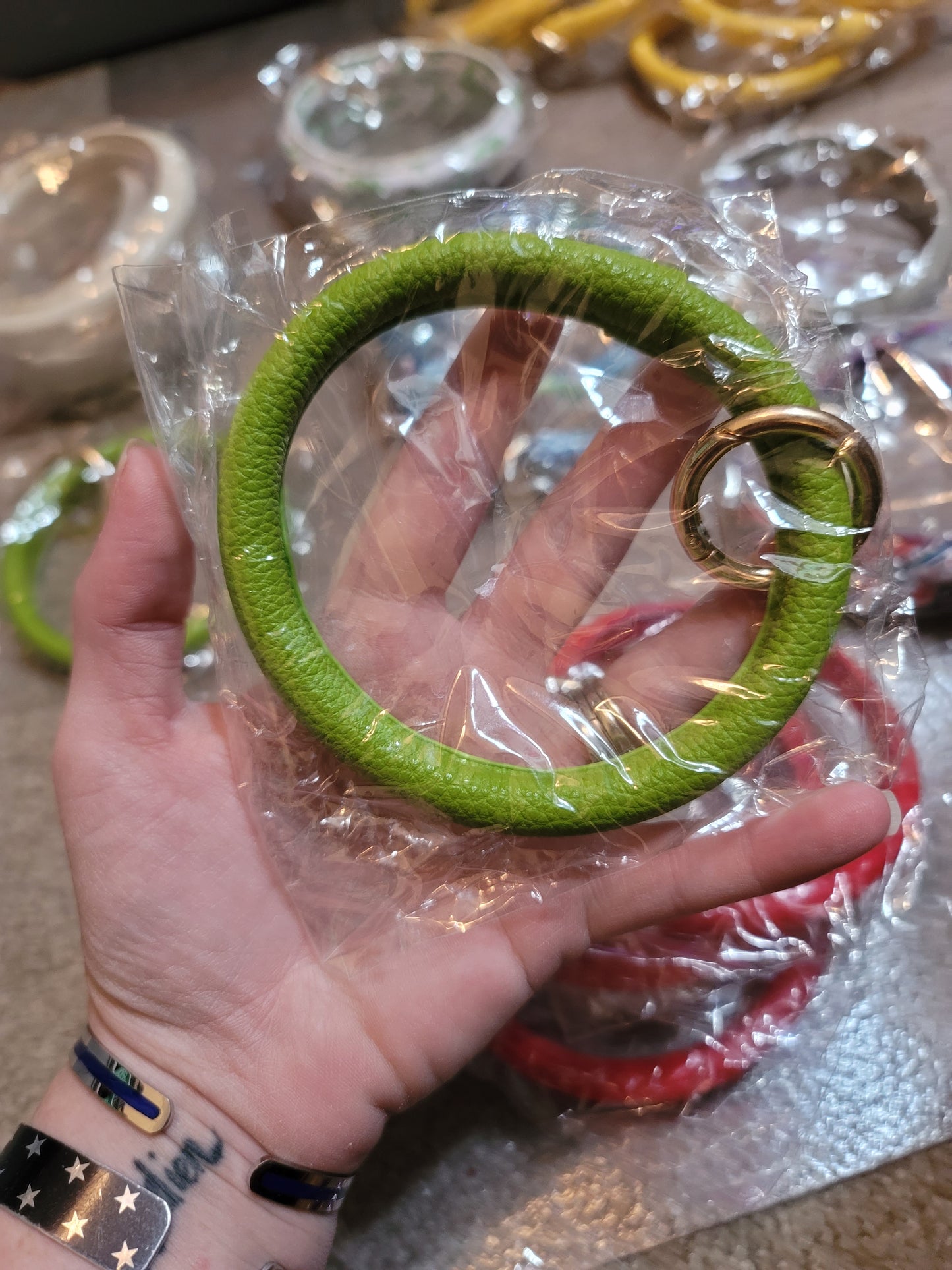 Leather Bangle Keychains WITHOUT Tassels