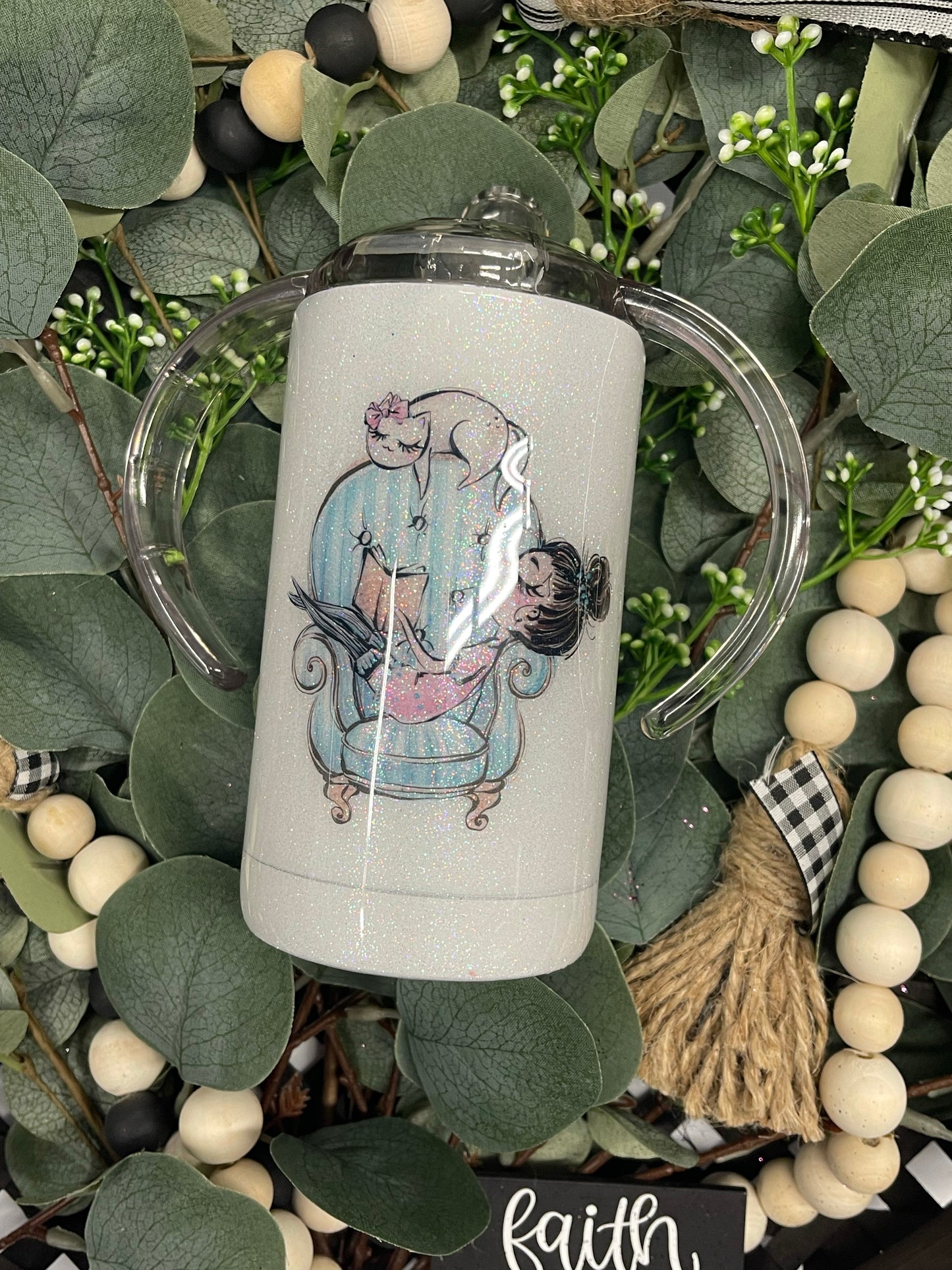 Little Girl with Cat Kid’s Sippy Cup