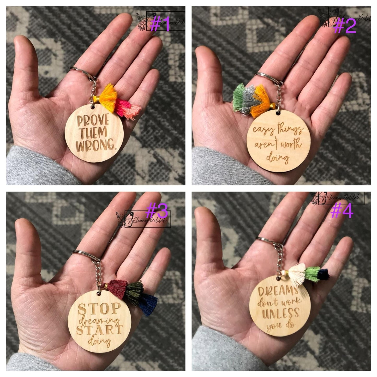 Inspirational Keychains with Tassel