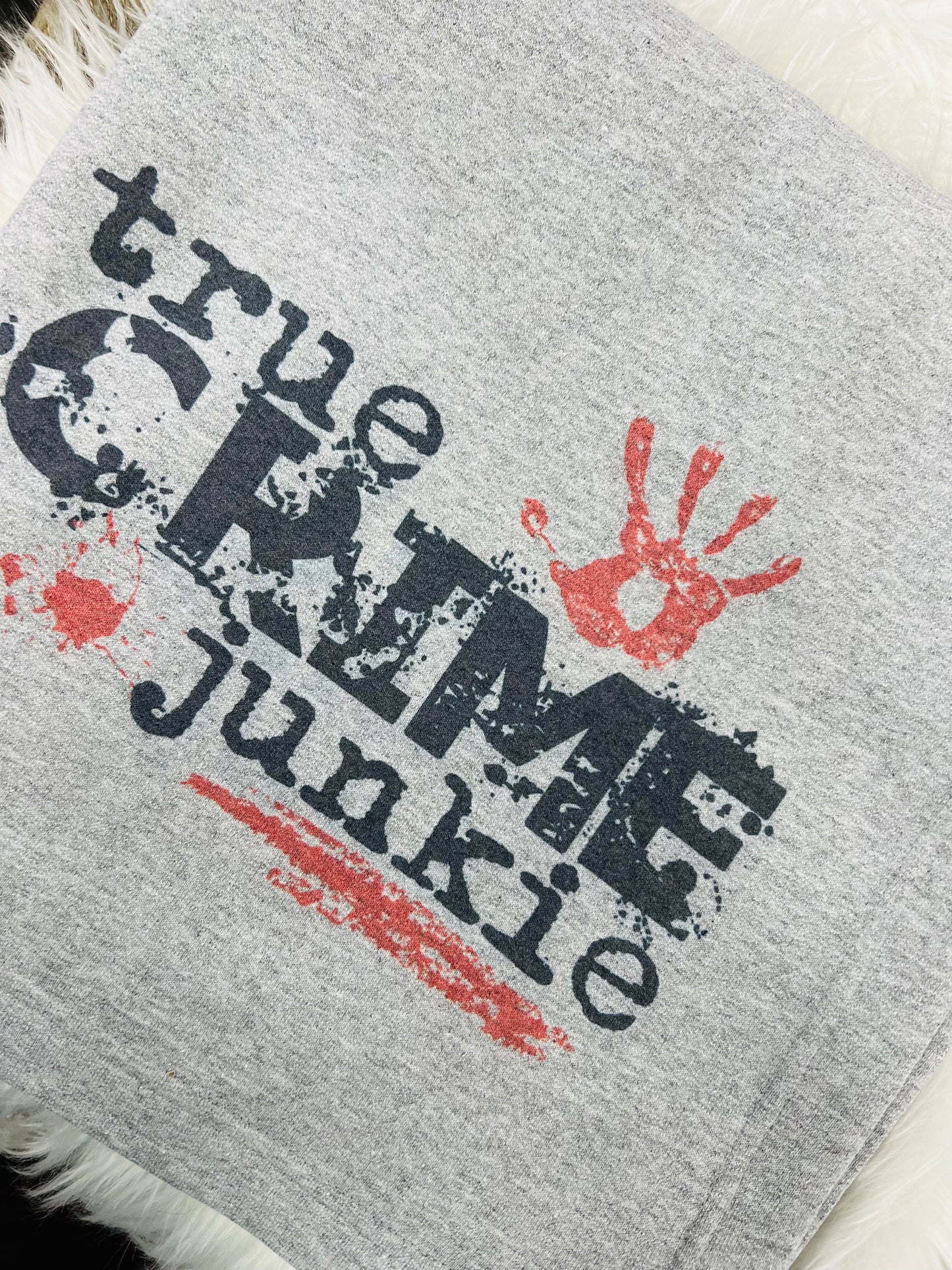 True Crime Junkie Throw Blanket