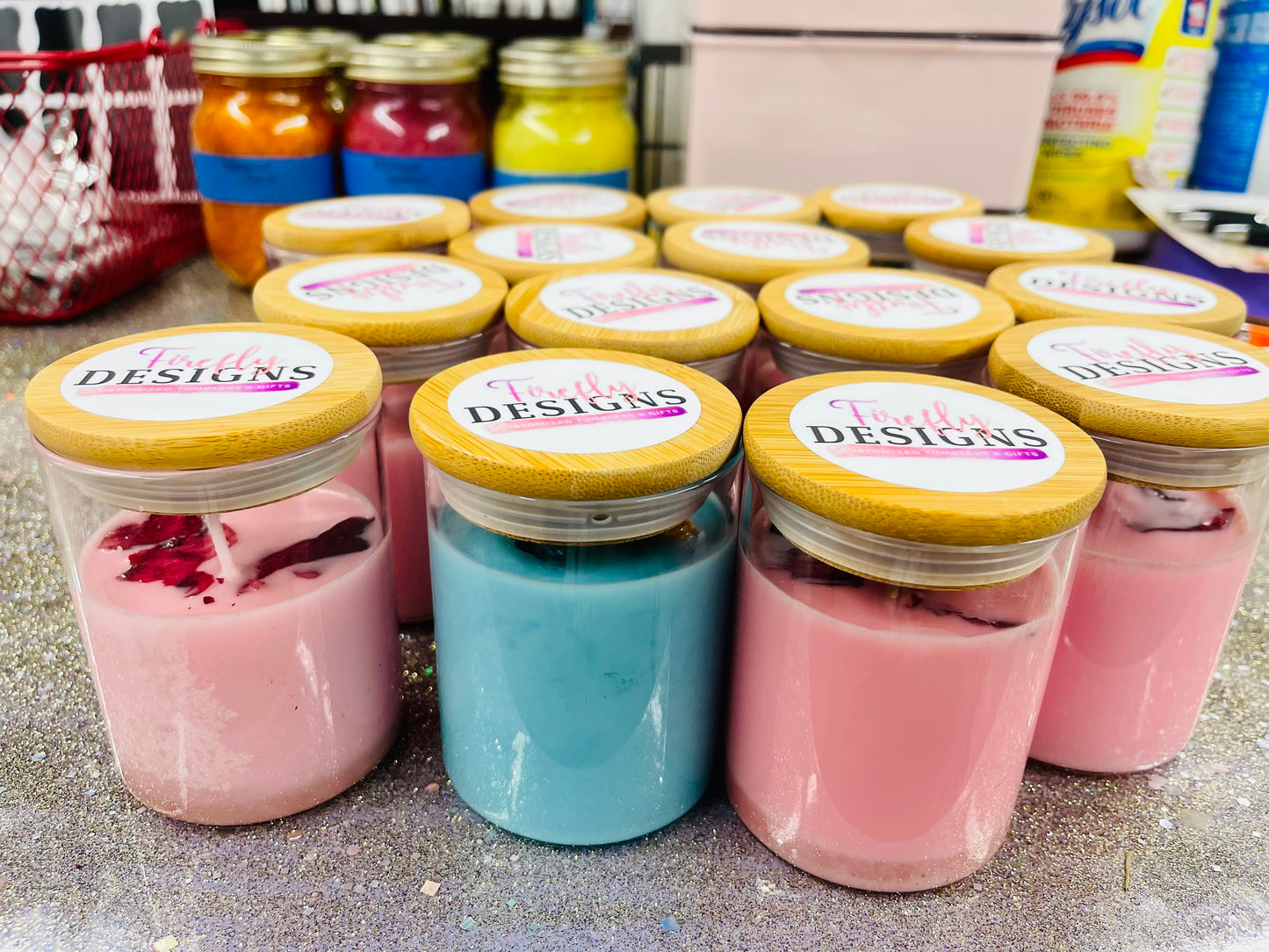 Soy Wax Candles with Dried Flowers