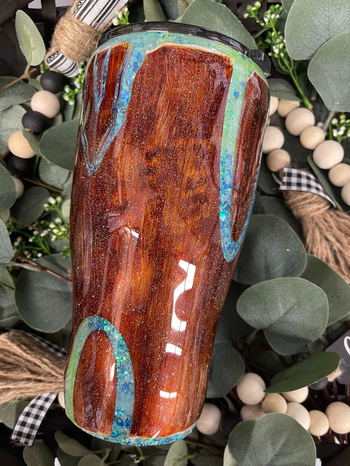 30oz. Tumbler Woodgrain Geode