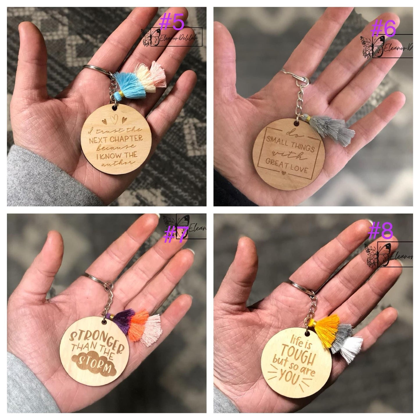 Inspirational Keychains with Tassel