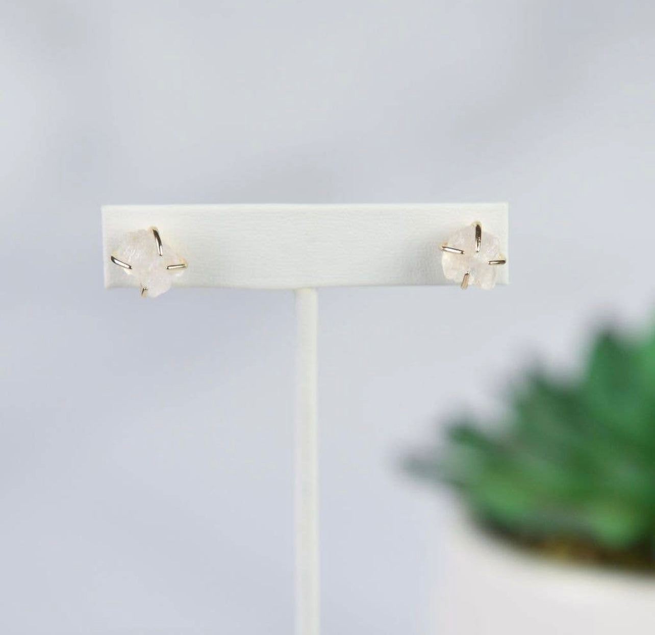 Tori Semi Precious Natural Stone Claw Stud Earrings