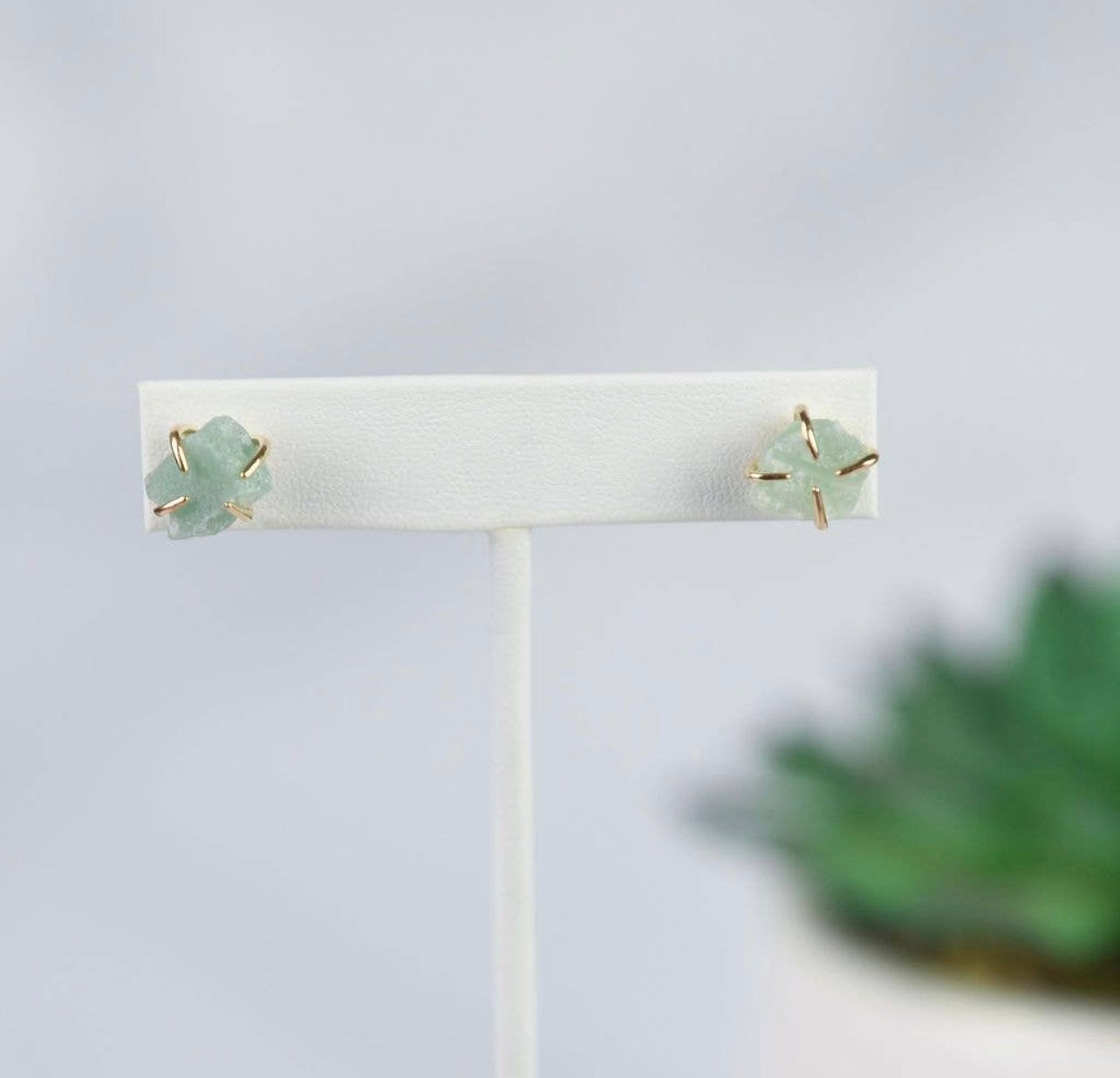 Tori Semi Precious Natural Stone Claw Stud Earrings