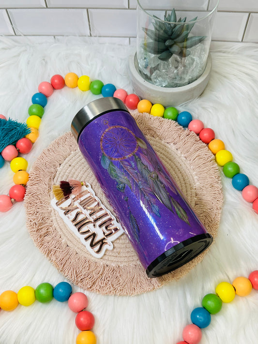 Purple Dreamcatcher Slim Can Koozie