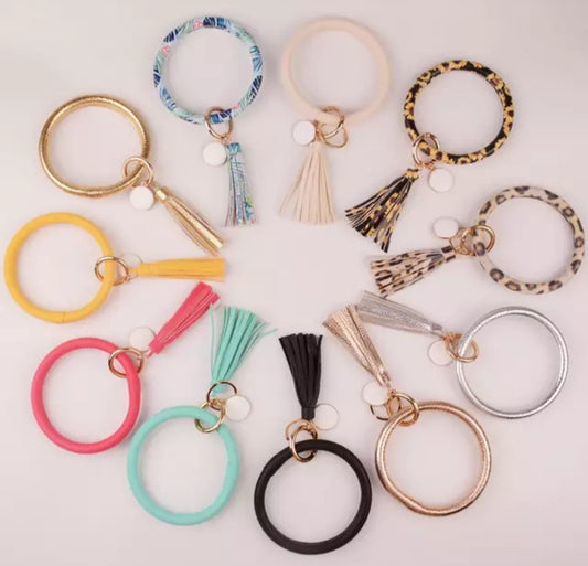 Leather Bangle Keychains WITHOUT Tassels