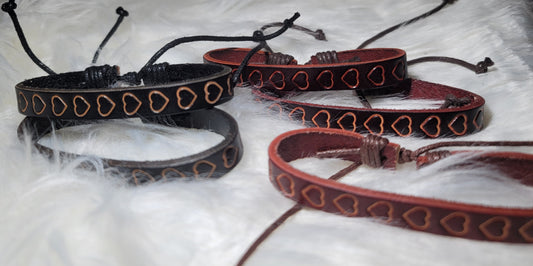 Leather Heart Bracelet