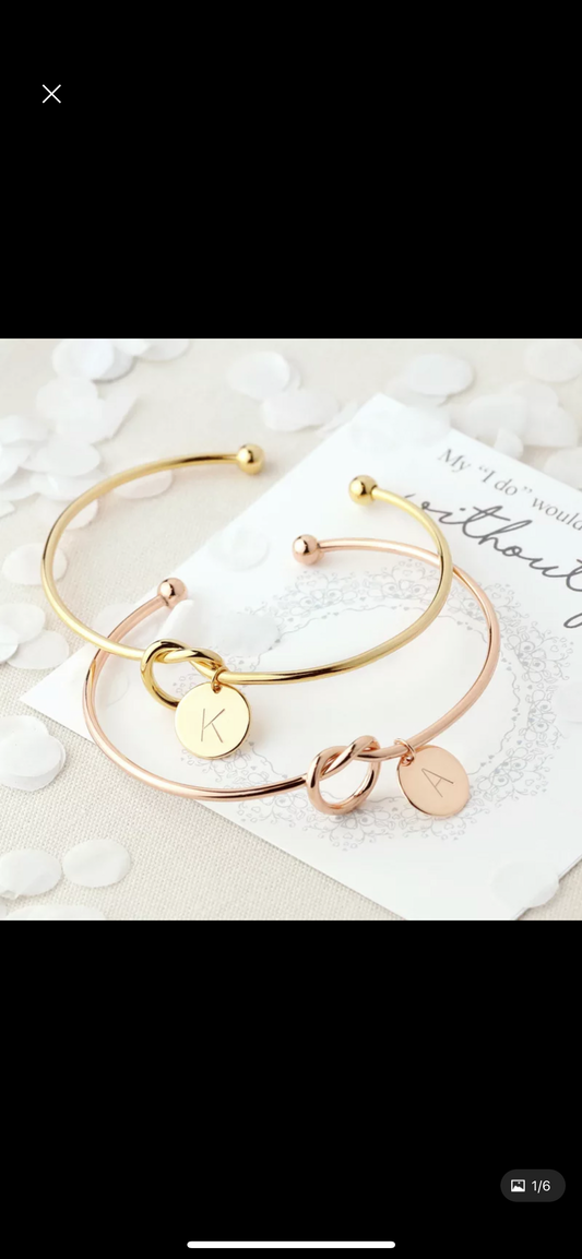 Initial bangle bracelets