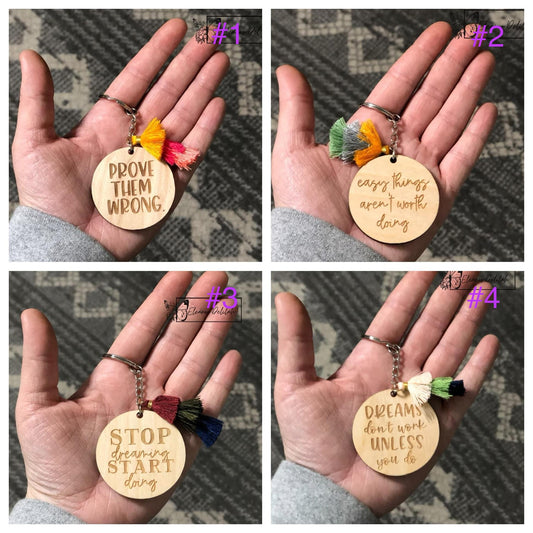 Inspirational Keychains with Tassel