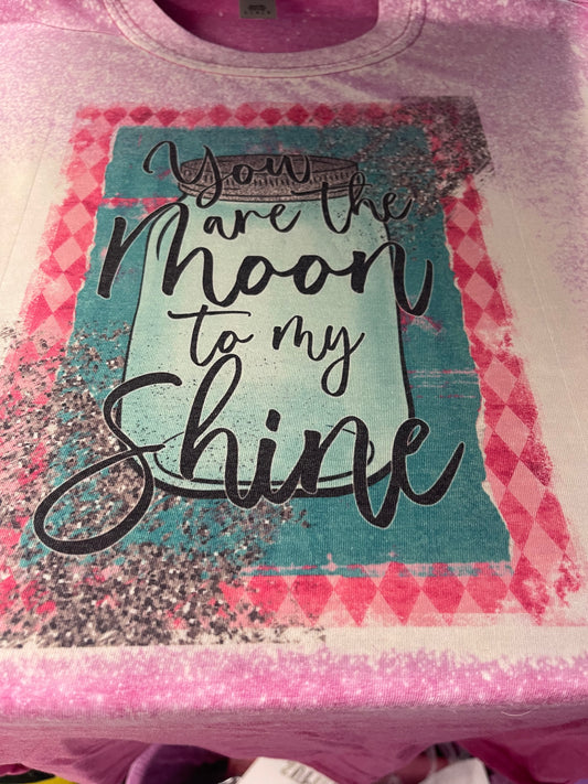 Large You are the Moon to my Shine Bleached T-Shirt