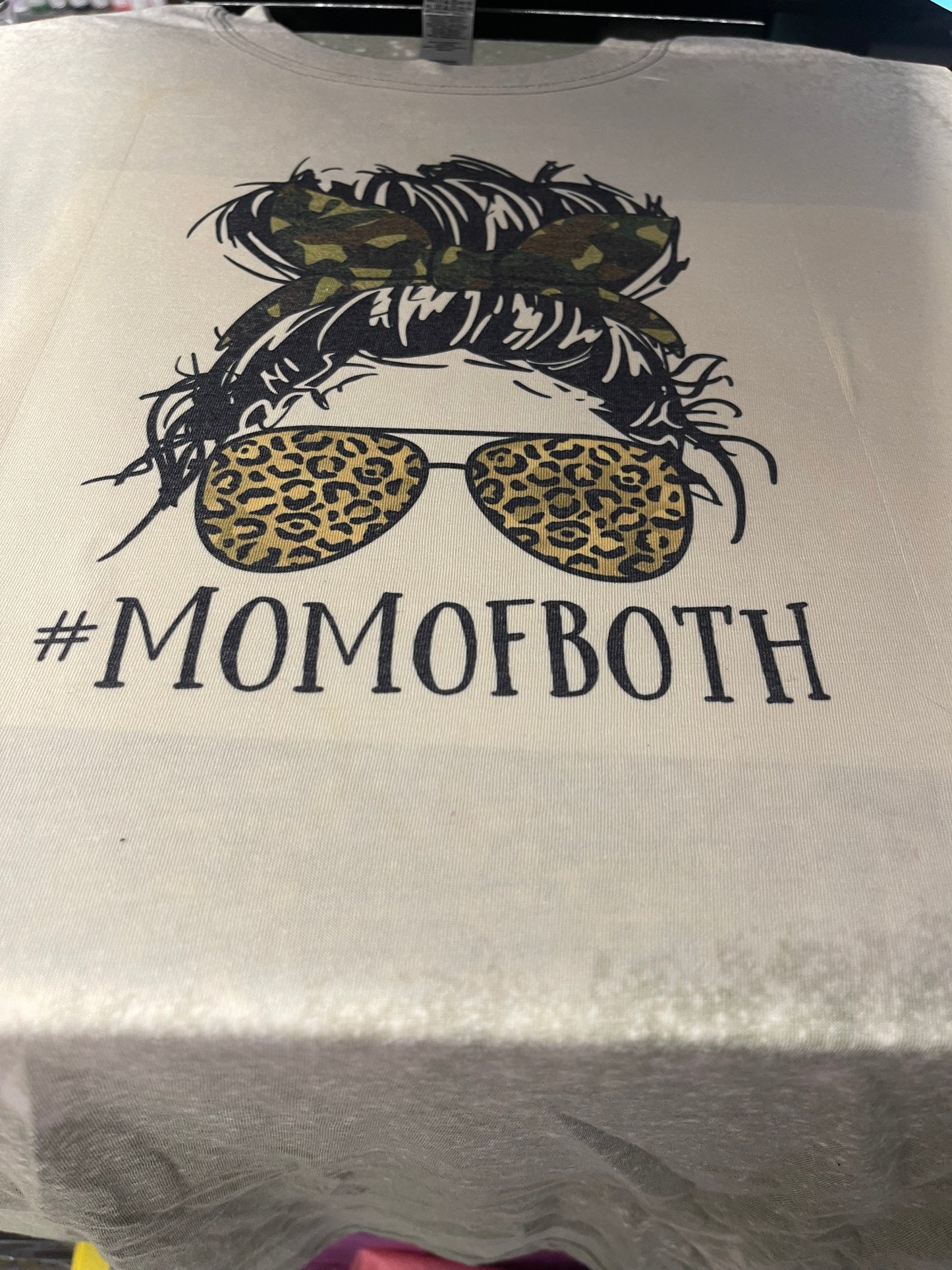 Large #MomOfBoth Bleached T-Shirt