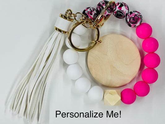 Customizable Beaded Bangle Keychain