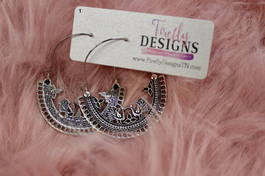 Boho Ostrich Hoops
