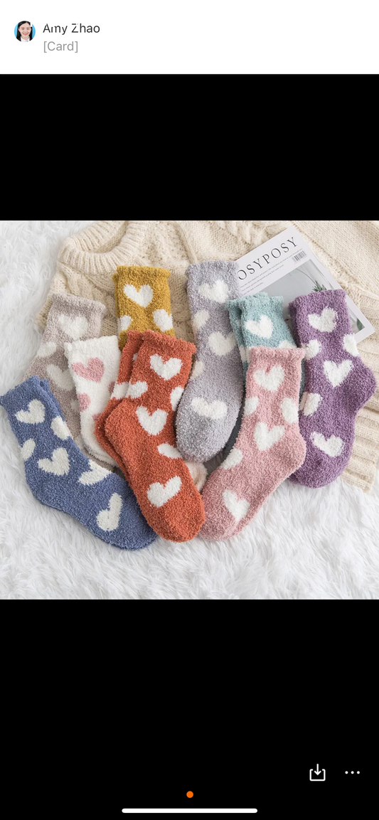 High Quality Heart Fluffy Socks