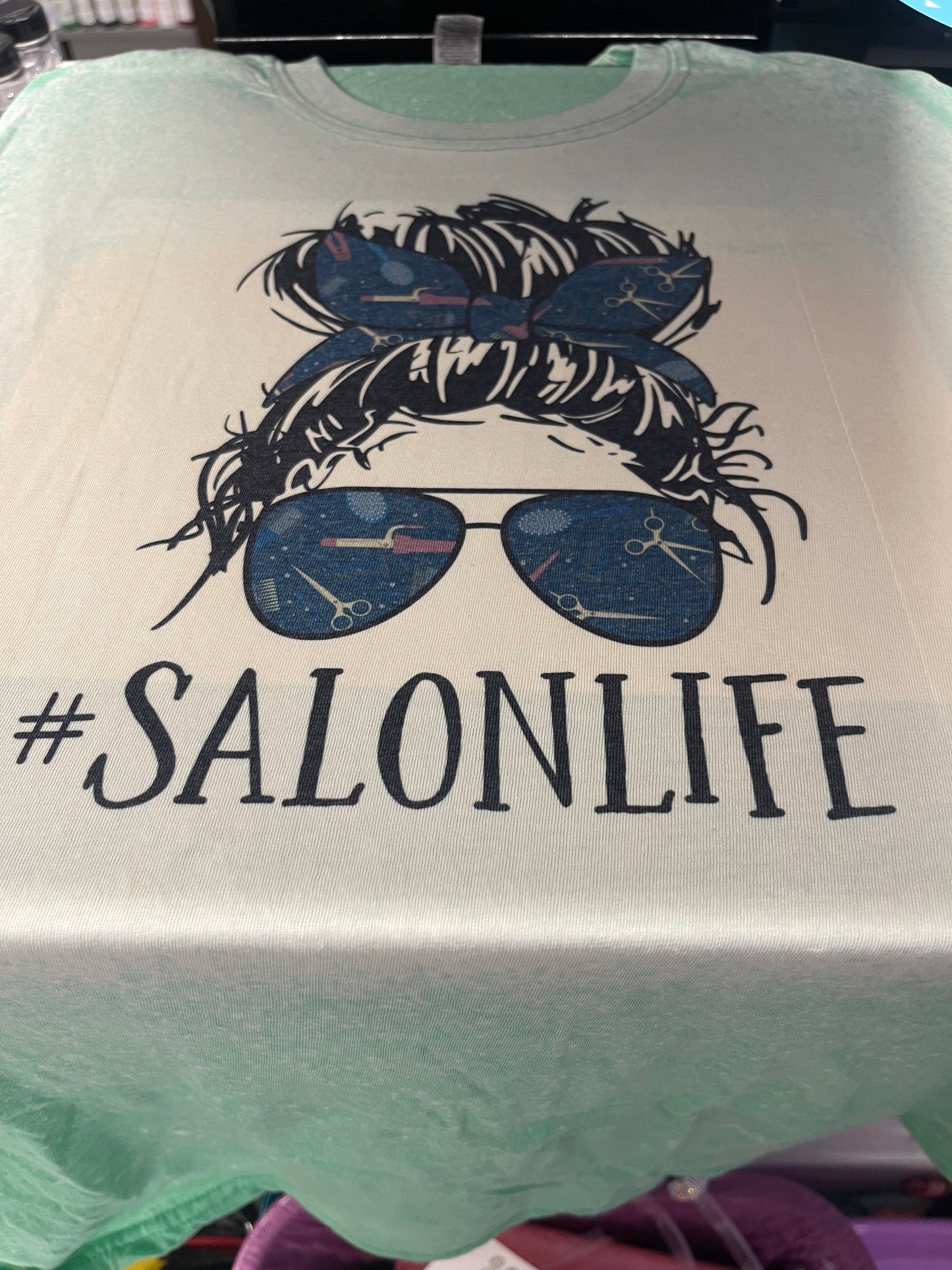 Large #SalonLife Bleached T-Shirt
