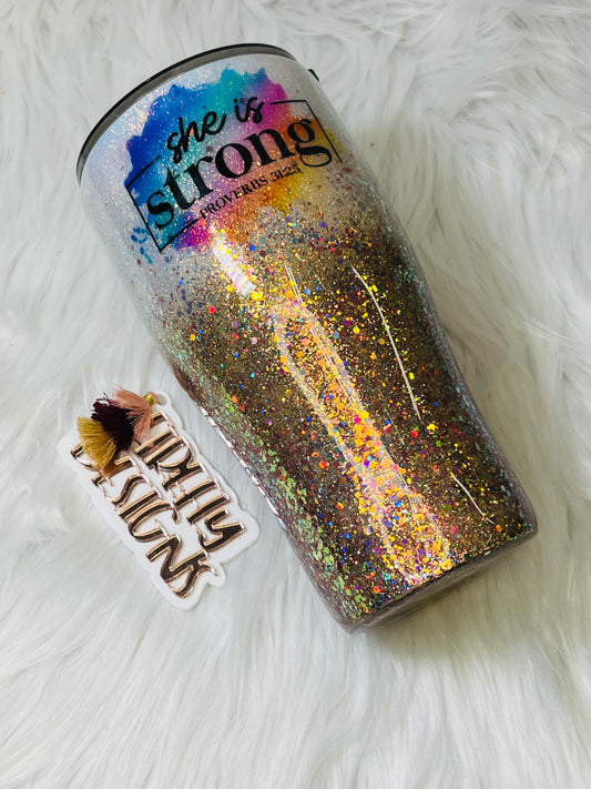 30oz. She is Strong Modern Curve Tumbler