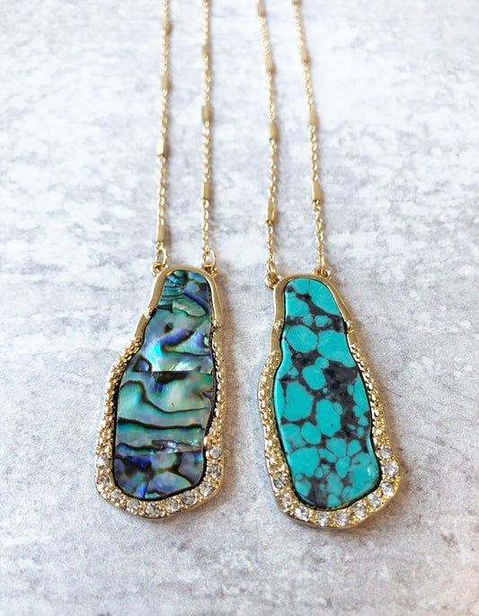 Pave and Slab Long Necklace