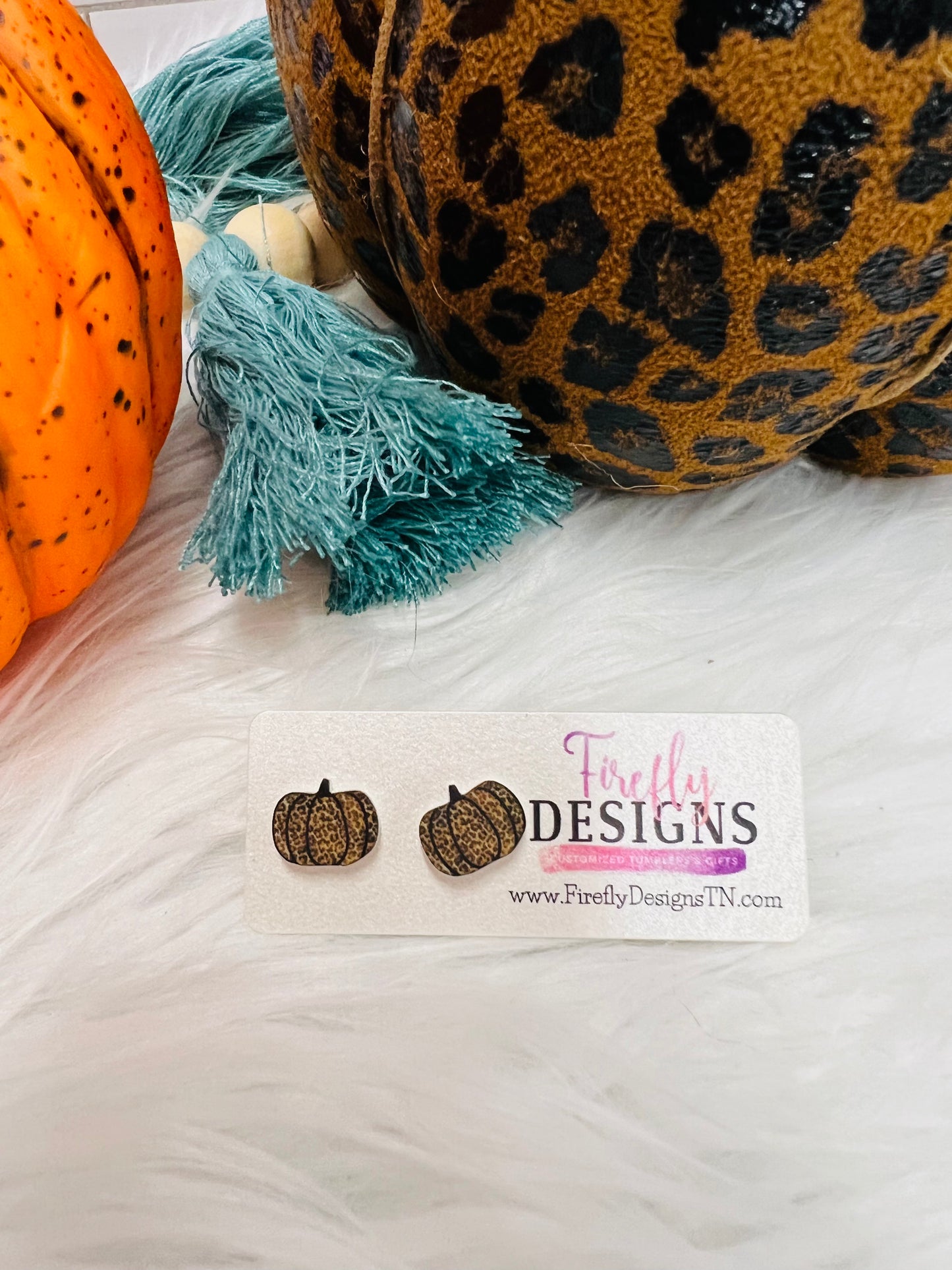 Leopard Spot Pumpkin Earrings