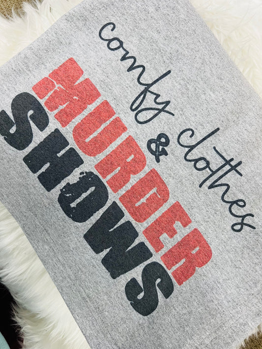 Comfy Clothes & Murder Shows Throw Blanket